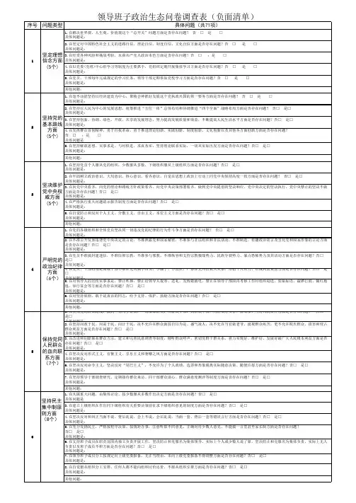 政治生态问卷调查表