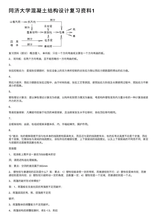 同济大学混凝土结构设计复习资料1