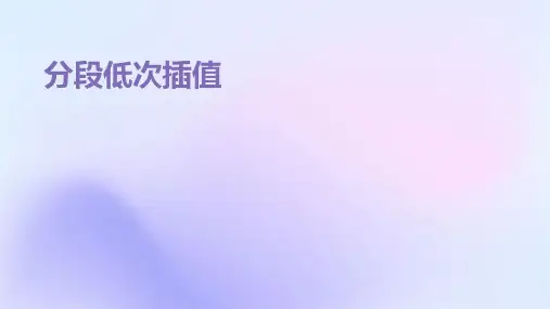 《分段低次插值》课件