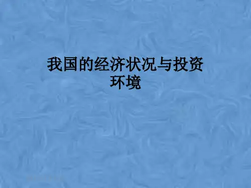 我国的经济状况与投资环境