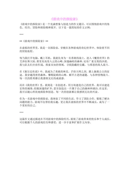 《游戏中的探险家》
