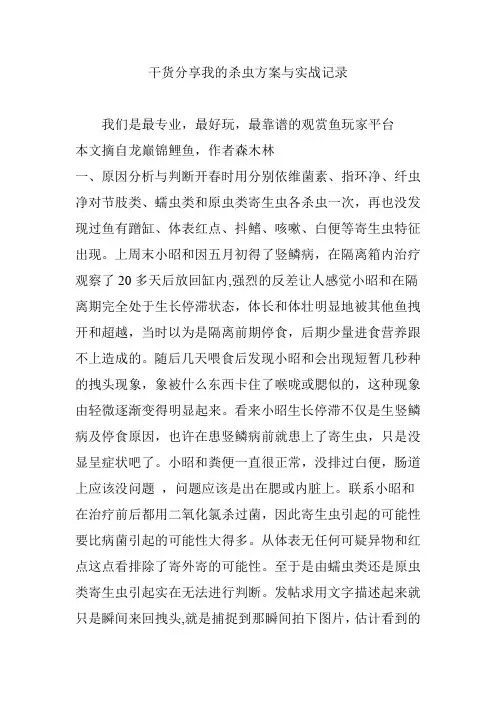 干货分享我的杀虫方案与实战记录