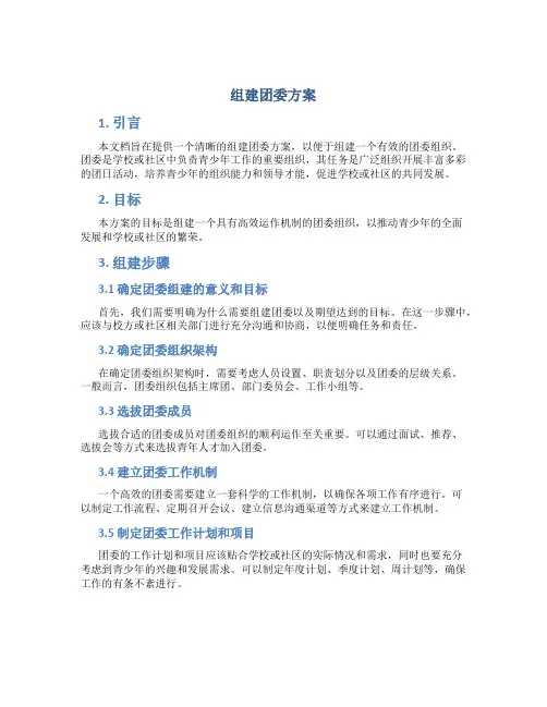 组建 团委 方案