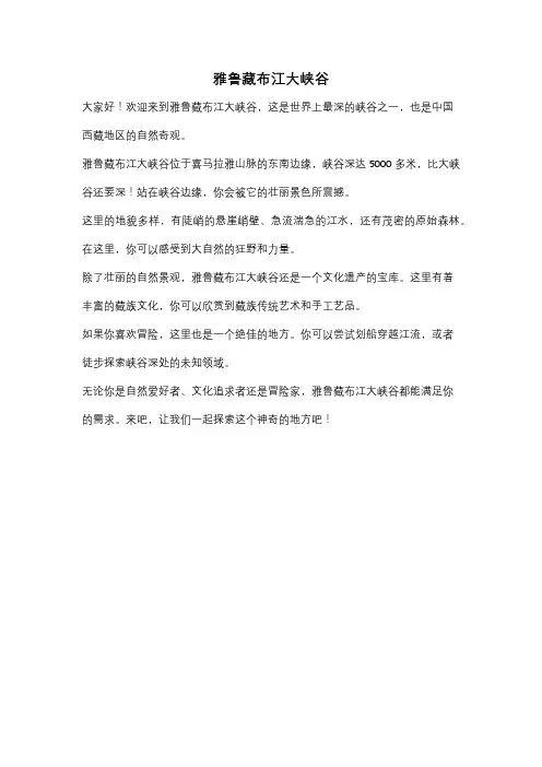 雅鲁藏布江大峡谷