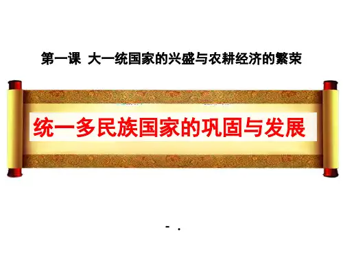 《统一多民族国家的巩固与发展》大一统国家的兴盛与农耕经济的繁荣PPT课件