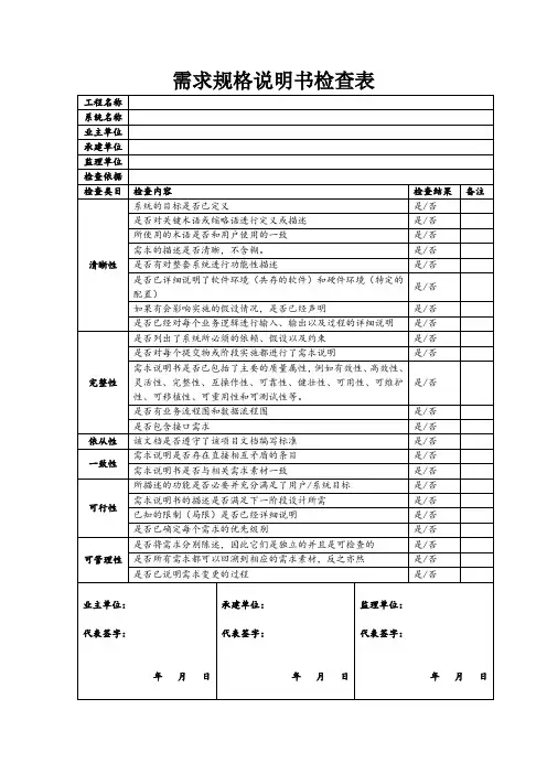 软件工程监理用表
