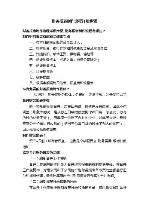 财务报表制作流程详细步骤