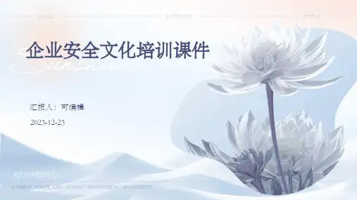 企业安全文化培训课件ppt