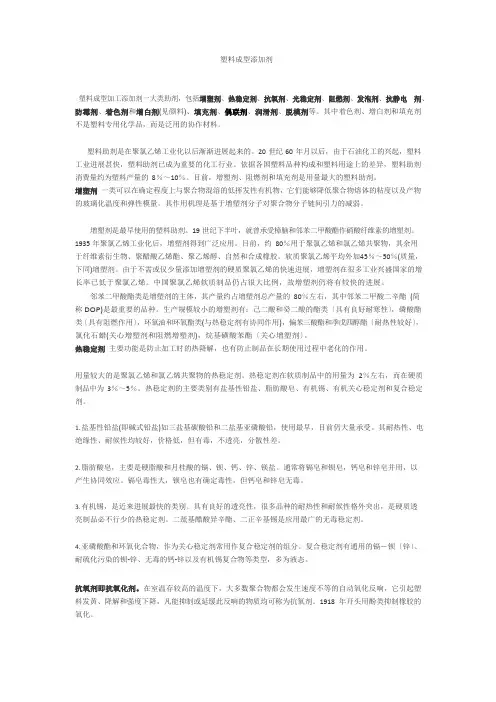 塑料成型添加剂