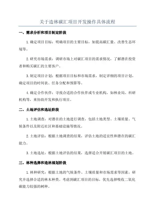 关于造林碳汇项目开发操作具体流程