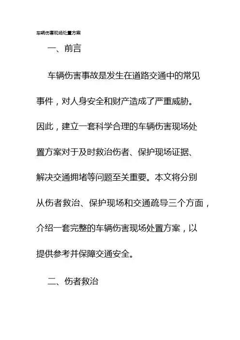车辆伤害现场处置方案