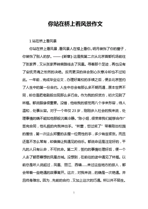你站在桥上看风景作文