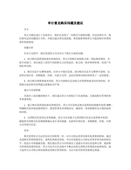 审计意见购买问题及建议