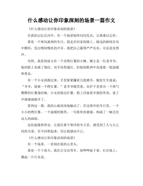 什么感动让你印象深刻的场景一篇作文
