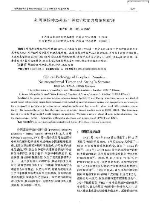 外周原始神经外胚叶肿瘤／尤文肉瘤临床病理