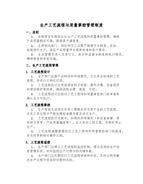 生产工艺流程与质量控制管理制度