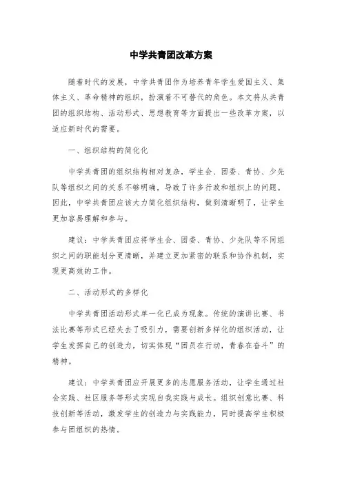 中学共青团改革方案