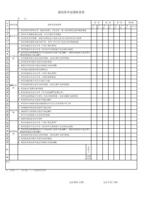 强电竖井巡视检查表