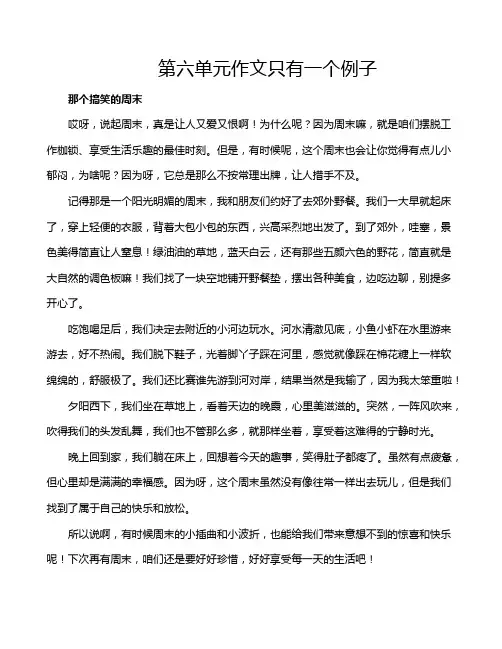 第六单元作文只有一个例子