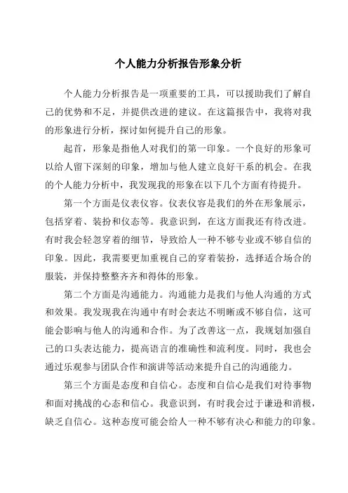 个人能力分析报告形象分析