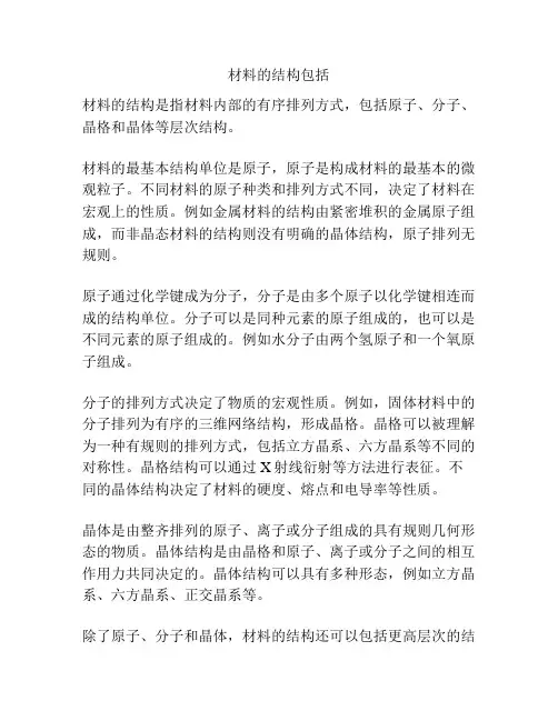 材料的结构包括