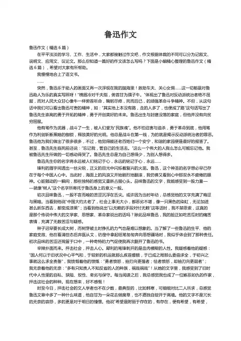 鲁迅作文（精选6篇）