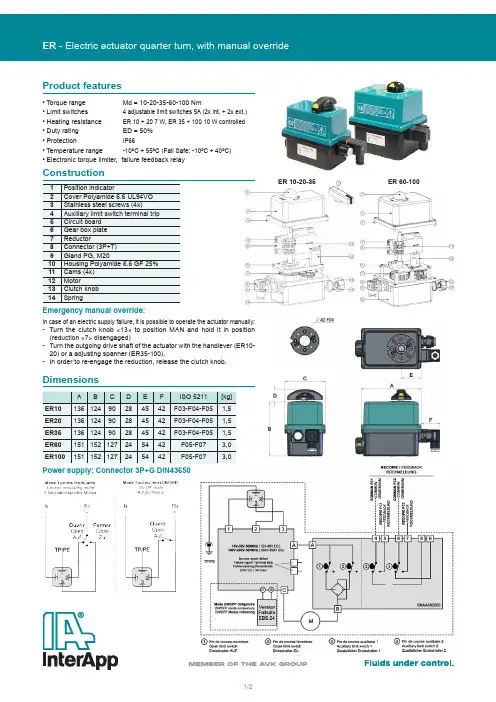 interapp ER 10-20-35 ER 60-100电动执行器产品说明书