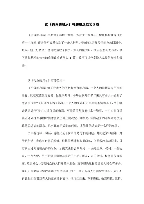 读《钓鱼的启示》有感精选范文5篇