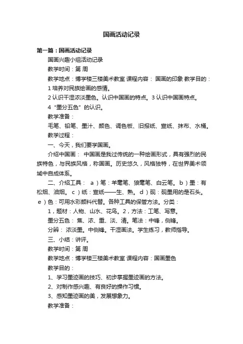 国画活动记录