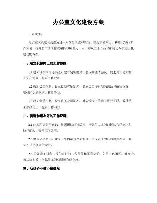 办公室文化建设方案