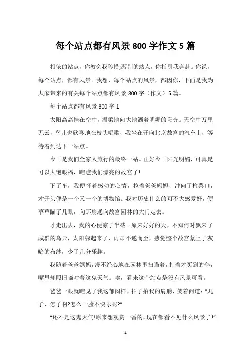 每个站点都有风景800字作文5篇