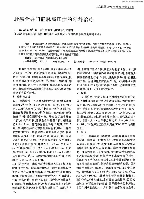 肝癌合并门静脉高压症的外科治疗