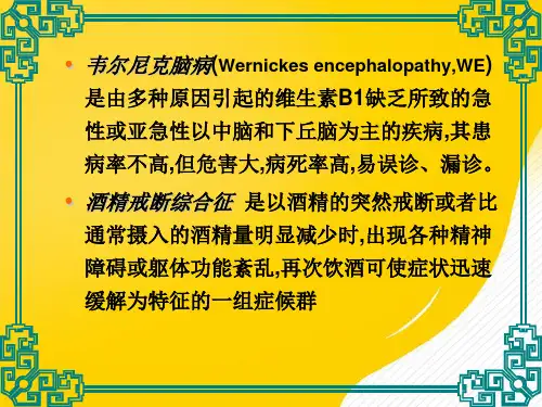 酒精中毒性韦尼克脑病与酒精戒断-优秀PPT文档