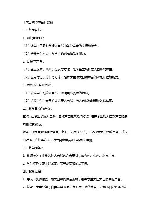 《大自然的声音》教案
