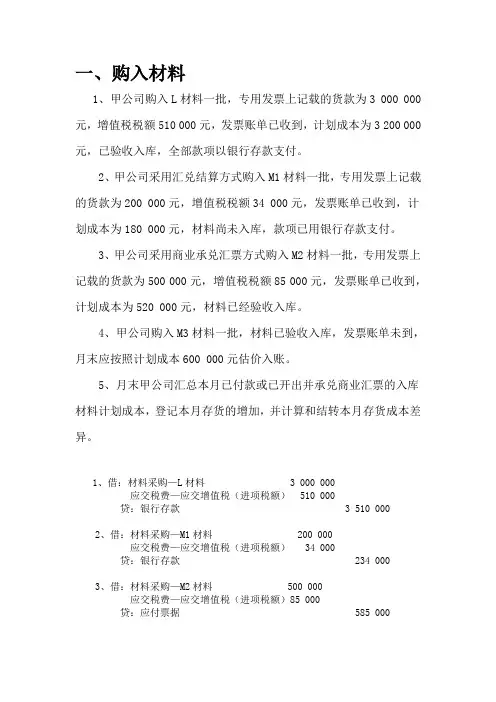 存货—计划成本法