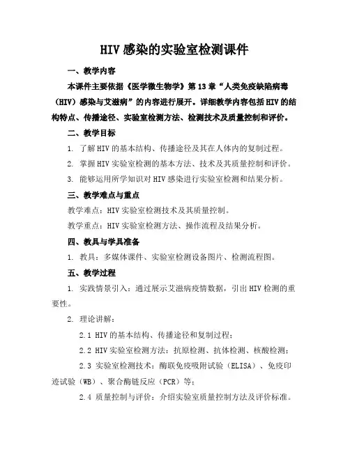 HIV感染的实验室检测课件
