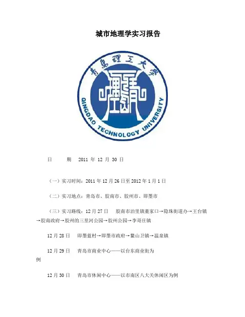 城市地理学报告