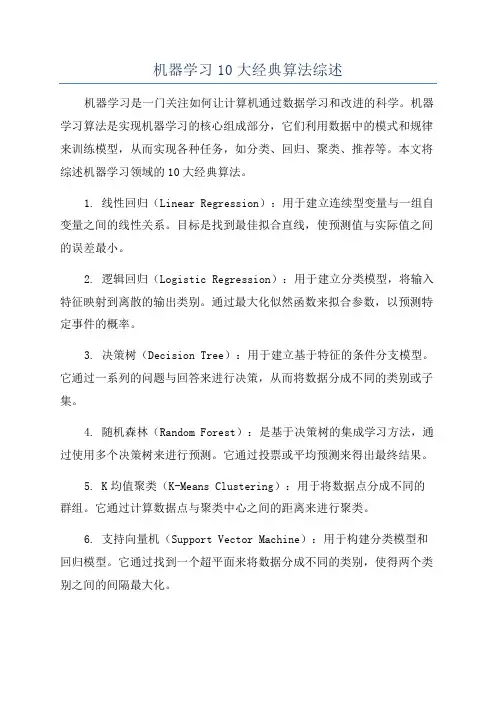 机器学习10大经典算法综述
