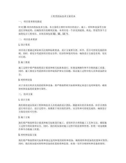 工程类投标技术方案范本