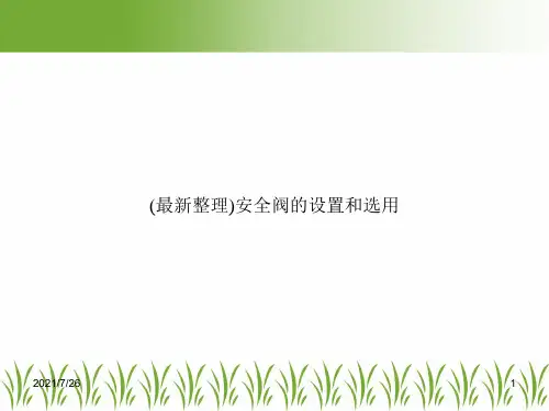 (最新整理)安全阀的设置和选用