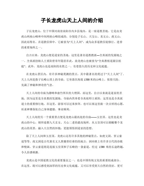 子长龙虎山天上人间的介绍