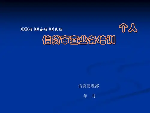 银行支行个人信贷业务审查培训课件