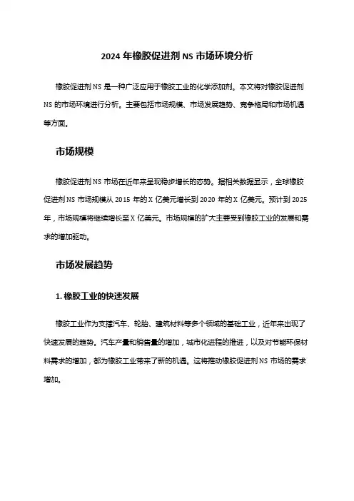 2024年橡胶促进剂NS市场环境分析
