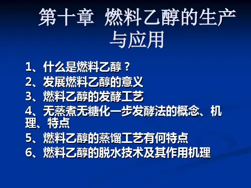 第十一章  燃料乙醇的生产与应用