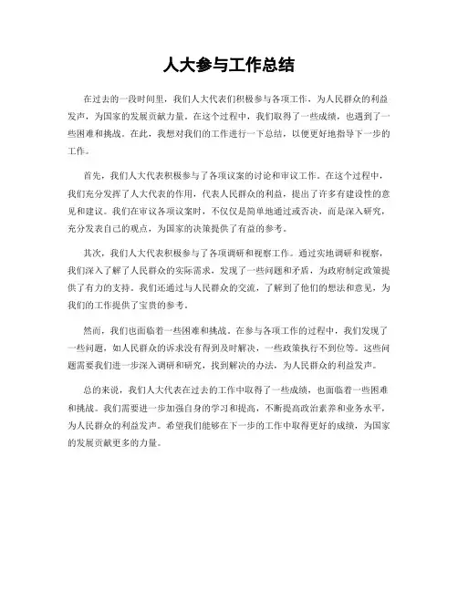 人大参与工作总结