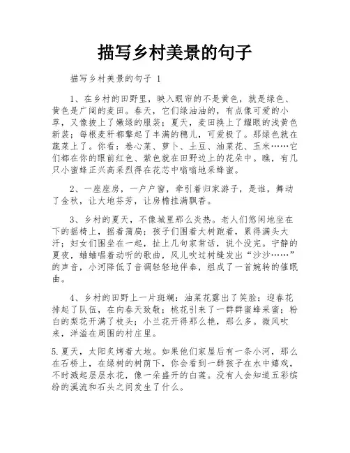 描写乡村美景的句子