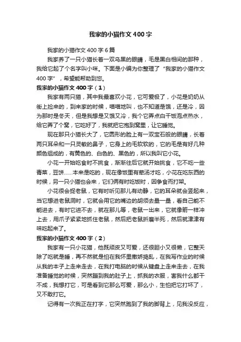 我家的小猫作文400字6篇