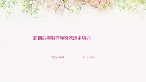 影视后期制作与特效技术培训ppt