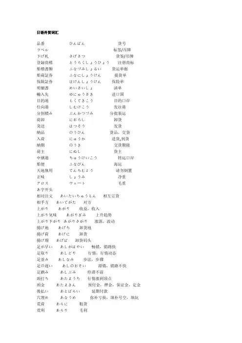 日语外贸词汇