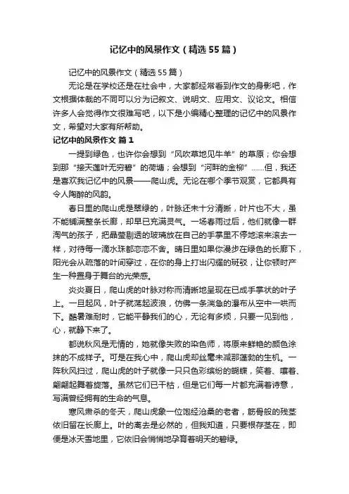 记忆中的风景作文（精选55篇）
